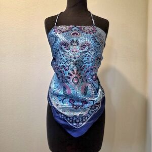 Kashi Handkerchief Scarf Top – Halter Tie Neck Y2K Style